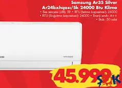 SAMSUNG AR35 SİLVER AR24BXHQASI/SK 24000 BTU KLİMA